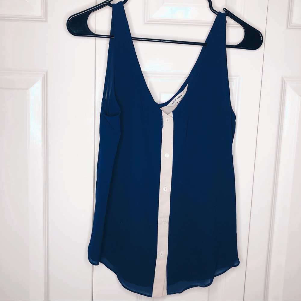 Naked Zebra Blue and Cream Blouse